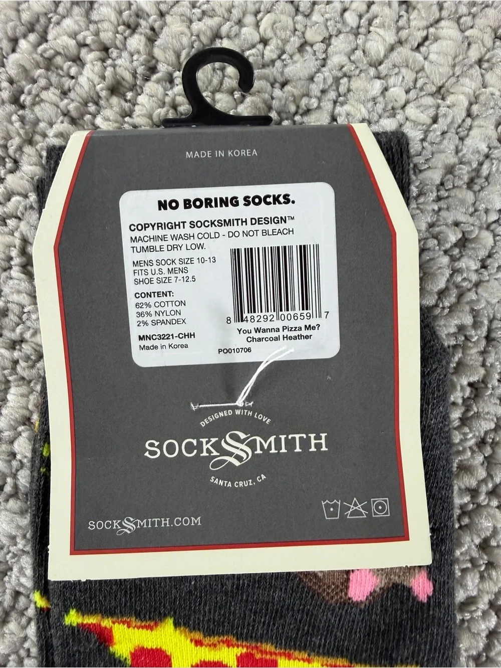 Funny Socks by SockSmith “Want a Pizza Me” Socks Pizza,Rat Men’s Sock Size 10-13